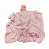 Naam Personalized Born Swaddling Baby Beddengoed Set Swaddle Soft Fleece Toddler Crib Bed Wandelwagen Deken 211029