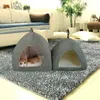 Kot Kryty Dom Ciepły Kennel Pet Cat Cave Nest Gniazdo Królik Nest Zdejmowany Mata Przytulna Śpiąca łóżko Kitty Namiot 210713