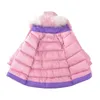 Дети зима вниз хлопчатобумажная куртка Новая мода девушка одежда детская одежда толстая парка с капюшоном Snowsuit верхняя одежда пальто на пальто H0910