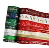 크리스마스 리본 선물에 대 한 크리스마스 grosgrain 폴리 에스터 새틴 패브릭 리본 크리스마스 선물 포장 머리 활을 만드는 크래프트 100yd 만들기