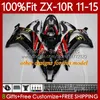 Einspritzverkleidungen für KAWASAKI NINJA ZX-10R ZX 10 R 1000 CC ZX10R 11 12 13 14 15 101No.165 ZX 10R 1000CC ZX-1000 2011 2012 2013 2014 2015 ZX1000 C 11-15 OEM-Karosserie rot schwarz