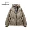 HWLZLTZHT Inverno Caldo Neve Donna Parka con cappuccio Piumino Giacca imbottita in cotone Donna Cappotto Addensare Donna Casual Parka 211007