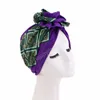 Estilo Boêmio Floral Impresso Envoltório Hijab Hats Moda Africano Muçulmana Mulheres Grande Flor Turbante Tampão Gosquinhos Partido Headwear