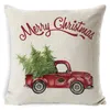 Christmas Pillow Case Plaid Linen Throw Pillow Covers Square Sofa Decorative Pillow Headrest Cushion Cover Xmas Pillowslip Home Decor DAS83