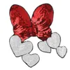 Sequined Embroidery Cartoon Red Bow Bead Patches Fabric Custom Sew on Sexy Rosette Sticker Big Size Patchwork Appliques for Clothing Bag Backpack