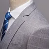 メンズスーツブレザーメンズニーススリムフィット3ピースセット格子縞スタイリッシュな結婚式の男性ビジネスカジュアルフォーマルウェアドレスジャケットパンツベスト