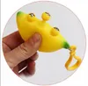 かわいいバナナのキーホルダーの松ぼっきされた幸せなベントボールの子供の絞り玩具の自閉症を和らげる、あなたと一緒にそれを取る