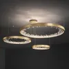 Pendant Lamps Modern Ring Luxury Crystal Lights Lustre Bedroom Living Dining Room Indoor Lighting Villa Decor Hanging Lamp Fixture