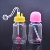 1pcs cheap travel plastic Mini bottle oil burner Bong multi-function Water pipe oil Rigs with 10mm glass oil burner pipe smoking accessories