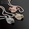 Iced Out Wolf Halskette Anhänger Soild Zurück Gold Silber Überzogene Mens Hip Hop Schmuck Geschenk