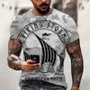 Men's T-Shirts Men Map Anchor Print T Shirt Rock Shirts O-Neck Short Sleeve Streetwear Summer Casual Clothes 2021 Cloth