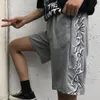 NiceMix Shorts Men Summer Wear Hip-hop Tide Wild Harajuku Simple Printed Straight Loose High Waist Casual Five-point Pants X0628