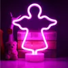 USB LED Geist Neonlicht Urlaub Party Kunst Dekor Nachtlichter Katze Fledermaus Delphin Engel 3D Tischlampe Kinder Kinder Geschenk Schlafzimmer Lampen