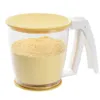 listing Plastic Flour Strainer Fine-mesh Flour Sieve with Top and Bottom Lids Hand-held Flour Sieve Baking Tool 210626