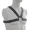 Fétiche Hommes Ceintures de harnais en cuir réglables BDSM Gay Body Lingerie Bondage Bretelles Ceinture Rave Exotique Tops Vêtements Soutiens-gorge Sets293m