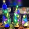 2020 عيد الميلاد زخرفة شجرة عيد الميلاد مضيئة مع أضواء الصمام الأرز سطح المكتب الحلي نافذة صغيرة عرض زينة عيد الميلاد