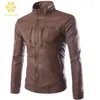 Мужские куртки мода кожаные мотоциклеты мотоцикла промытые пальто M-3XL 4XL Blouson Homme бренд одежды