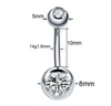Bell Steel Belly Button Pierścienie pępka kryształowy krysztonowe pierścienie piercingowe bary Jewery dla damskich bikini biżuterii mody PS20