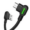 Быстрая зарядка Нерушимые L-образные кабели USB 90 градусов разъемы обратимого USB типа C / Micro Universall для телефонов Android