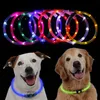 2021 Collare per cani da compagnia di ricarica USB più caldo Tubo LED ricaricabile Collari per cani notturni lampeggianti Collare di sicurezza per gatti cucciolo luminoso con batteria 8 colori Disponibile