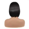 Syntetiska peruker dan bo svart och ljusbrun kvinnors europeiska/afrikanska axel längd rakt hår
