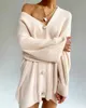 Meiyangyoung V-образным вырезом фонарь рукава кардиган женщин вязаный базовый негасительный свитер осень зима женские женские джемперы 211018