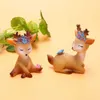 1pcs Turtle Figurine Animal Sika Deer Baking Cake Topper Decoration Miniatures Fairy Garden Ornament Craft Y0910