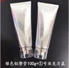 300 teile/los 100 ml Helle Silber Kunststoff Weiche Röhrchen Leere Kosmetische Creme Emulsion Lotion aluminium-kunststoff verbund Behälter gute qualität