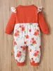 Baby-Jumpsuit mit Buchstaben- und Blumenmuster und Rüschenbesatz SIE