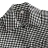 Bbwm kvinnor oversized svart vit houndstooth tweed overshirt tofs plaid shirt coat damer streetwear kontrollerad jacka ytterkläder 210520