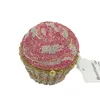 Boutique de Fgg Mulheres Mini Cupcake Embreagem Saco De Noite Cristal De Cristal Bolsa e Bolsa Partido Nupcial Diamante Minaudiere 210823