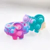 Bracelets de bolhas de push prevalentes Toys Sensory Ring Macaron Tie Dye Decompression Keychain Puzzle Press