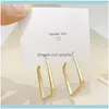 Charm Jewelryfactoryxkpksier Needle Exaggerated Geometric Sub Gold S925 Metal Anti Allergy Square Earrings Drop Delivery 2021 3Aoev