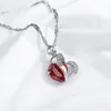 Красный алмаз сердца кулон ожерелья медные серебряные цепи женщины ожерелье свадьба мода ювелирных изделий подарок будет и песчаный