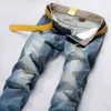 Masculino outono inverno térmico térmico flanela trecho jeans qualidade famosas calças famosas homens flocando reto calças jean masculino 211120