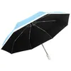 New Vinyl Folding Sun Protection Umbrellas Compact Solid Color Travel Female Rain Automatic 3 Fold Umbrella