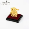 The god of wealth Feng shui decor 24K Gold Foil Statue Wealth God Office Ornament Crafts Collect Home Decoration 211108