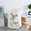 Large Cartoon Folding Laundry Basket Dirty Clothes Storage For Kids Toys Organizers Sundries Barrel 210609