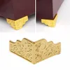 20st Gold Jewelry Box Wood Case Dekorativa fötter Ben Corner Protector Furniture Plastic7248601