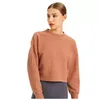 L-122 Kobiety Bluzy Zrelaksowane Fit Bluzy Joga Stroje Czysta Bawełna Jesień I Zima Sporty Tops Płaszcz Kurtka Wypoczynek Długie Rękaw Ru