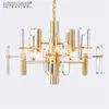 Modern Chandelier Light Europe Golden Hanging Lamp Fixtures K9 Crystal Pendant Lustres Luminaire for Dining Living room Bedroom Indoor Lighting