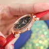 Kobiety Zegarek Rhinestone Romantyczny Gwiaździsty Niebo Wristwatch Moda Ladies Skórzany Zegar Zegarek Dla Kobiet Relogio Feminino Montre Femme