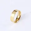 Bague en acier au titane de créateur, bagues pour couples en or, rose, argent de 6 mm pour hommes et femmes, cadeau, rassemblement, fiançailles, boîte-cadeau de bijoux de lettre de mode de haute qualité.