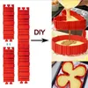 4pcsset Backschlange Silikonkuchenformwerkzeug DIY Magic Heart Schatten rechteckige runde Keksformen Gebäckwerkzeuge Küche Kochen AC5801950