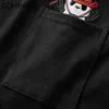 T-shirt décontracté Harajuku Streetwear Hip Hop hommes Panda poisson vague broderie à manches courtes coton T-Shirts mode T-shirts hauts 210602