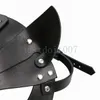 Bondage Kvinna Svart Mask PU Läder Fashion Cat Party Costume Acting Props