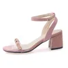 Sgesvier Summer Sandals Women Shoes Sexy Peep Toe Sandalia Mujer Party Lady High Chunky Buckle Размер 34-47 G502