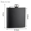 Matt black 6oz Liquor Hip Flask Screw Cap100 188 304 stainless steel laser weldingPersonalized logo color can be mi6448413