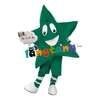 Costumes de mascotte1223 Costume de mascotte de vacances étoile verte à cinq branches Professionnel d'affaires