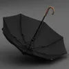 OLYCAT Wooden Handle Umbrella Strong Windproof Big Golf Rain s Men Gifts Black Large Long Paraguas Outdoor 210721